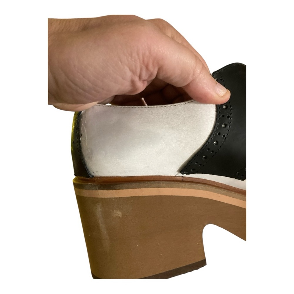 Robert Clergerie Black and White Platform Saddle Shoes- Fantastic! Size 39.5 - Picture 13 of 15